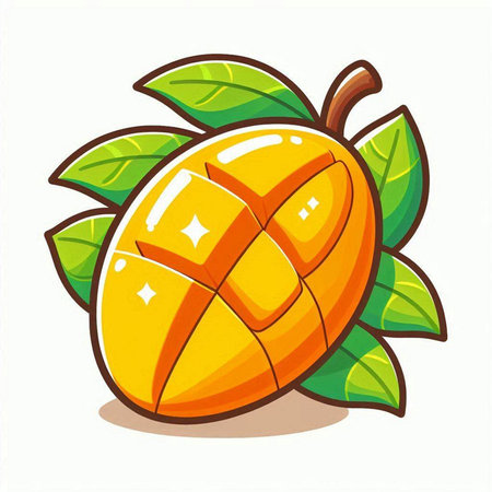 Mango fruit icon isolated on white background. Vector illustration for your design.のイラスト素材