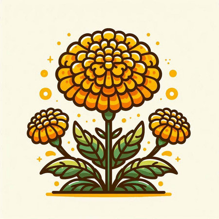 Flower icon in doodle style. Hand drawn vector illustration.のイラスト素材