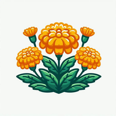 Illustration of a chrysanthemum on a white backgroundのイラスト素材