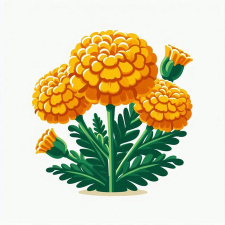 Yellow chrysanthemum isolated on white background. Vector illustration.のイラスト素材