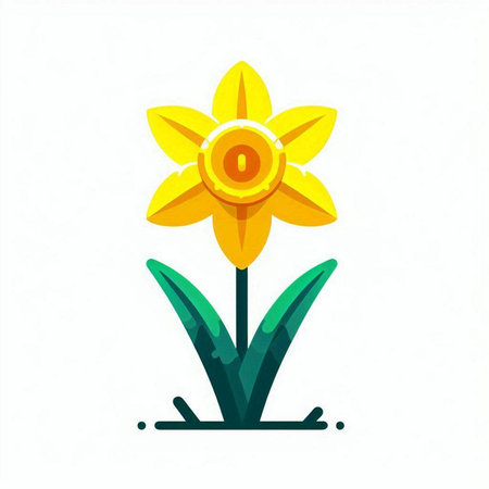 Flower icon, vector illustration. Flat design style. Spring symbol.のイラスト素材