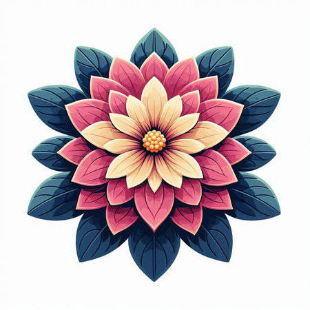Dahlia flower. Floral design element. Vector illustration.のイラスト素材