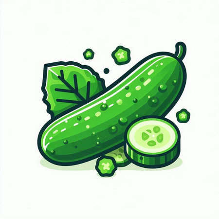 Cucumber vector icon. Cucumber illustration isolated on white background. Cucumber vector icon. Cucumber vector icon. Cucumber vector icon. Cucumber vector iconのイラスト素材