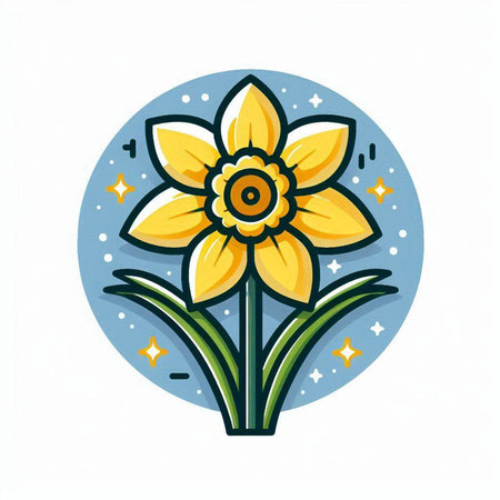 Daffodil flower icon. Vector illustration of narcissus flower.のイラスト素材