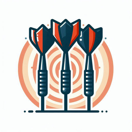 Darts icon, vector illustration. Flat design style, modern colorful concept.のイラスト素材