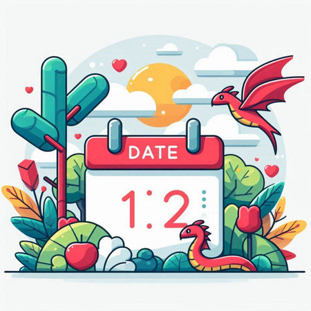 Vector illustration of a calendar with the date of Valentine's Day.のイラスト素材