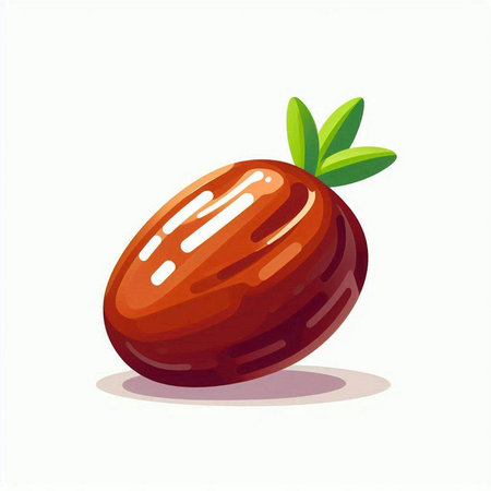 Illustration of a date fruit isolated on a white background. Vector illustration.のイラスト素材