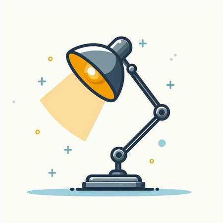 Illustration of a desk lamp. Flat design. Vector illustration.のイラスト素材