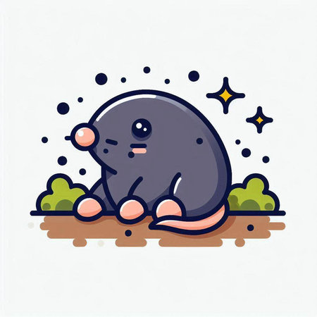 Mice vector illustration. Cute cartoon mouse character in flat style.のイラスト素材