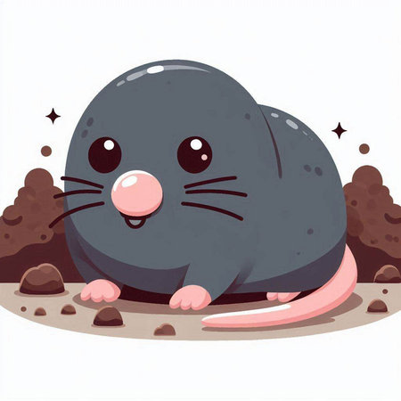 Illustration of a Cute Little Mouse in the Rock - Vectorのイラスト素材