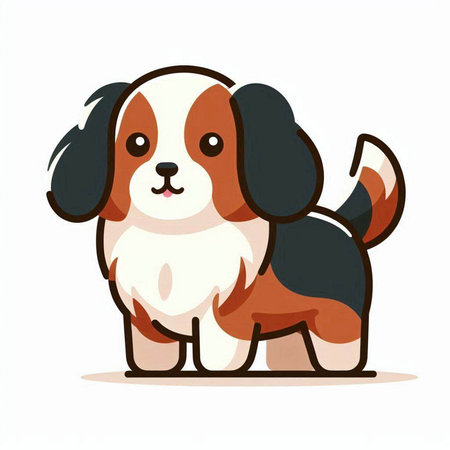 Cute cartoon dog isolated on a white background. Vector illustration.のイラスト素材