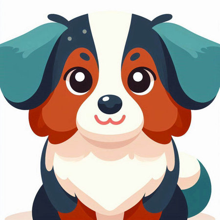 Cartoon cute dog isolated on a white background. Vector illustration.のイラスト素材