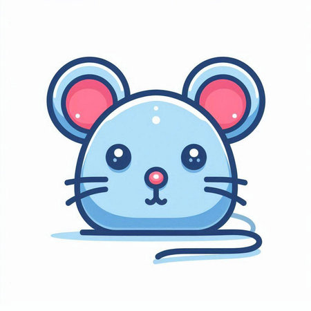 Cute cartoon mouse. Vector illustration. Isolated on white background.のイラスト素材