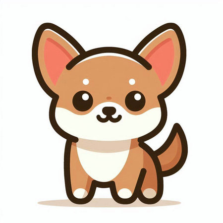 Cute cartoon dog. Vector illustration isolated on a white background.のイラスト素材