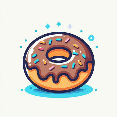 Donut icon. Vector illustration of donut with glaze.のイラスト素材