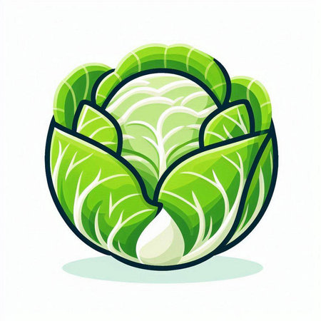 Cabbage icon on white background. Vector illustration. Cabbage icon.のイラスト素材