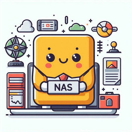 Cute and kawaii vector illustration of a laptop computer character holding a newspaperのイラスト素材