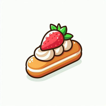 Strawberry cake isolated on a white background. Vector illustration.のイラスト素材