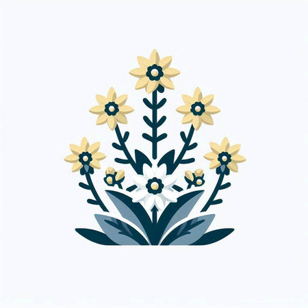 Flower vector icon. Floral design element. Vector illustration.のイラスト素材
