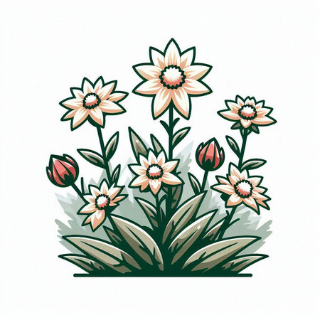 Illustration of a bouquet of flowers on a white background.のイラスト素材