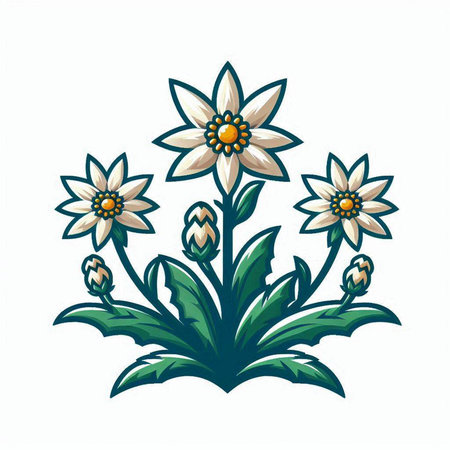 Illustration of a daisy isolated on a white background - vectorのイラスト素材