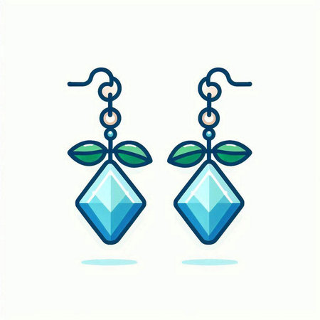 Jewelry design element. Diamond earrings. Vector illustration.のイラスト素材