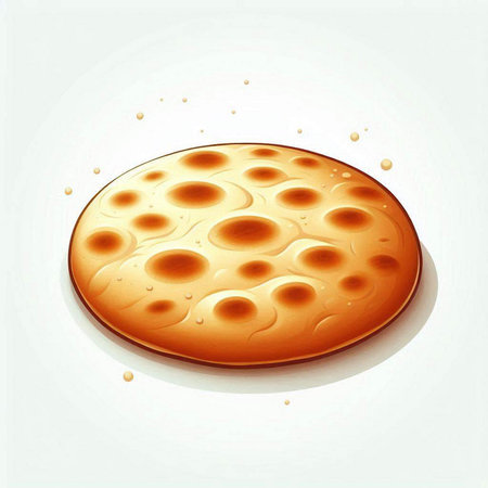 Illustration of a round biscuit on a white background with dropsのイラスト素材