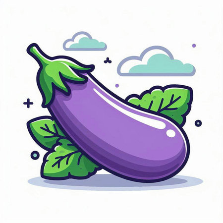 Eggplant vegetable icon, vector illustration. Vegetable icon.のイラスト素材