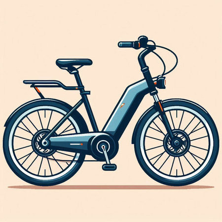 Bicycle, vector illustration, isolated on a white background. Side view.のイラスト素材