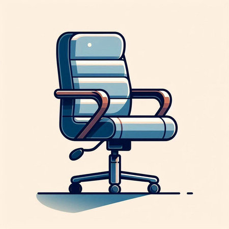 Illustration of an office chair in retro style. Vector illustration.のイラスト素材