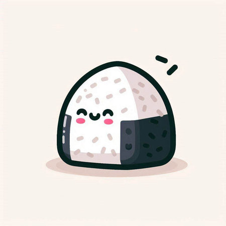 Cute cartoon sushi roll. Vector illustration of japanese food.のイラスト素材