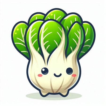 Illustration of a Cabbage Vegetable Cartoon Character Mascotのイラスト素材