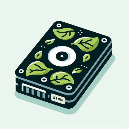 Illustration of a Recycling Battery with green leafs.のイラスト素材