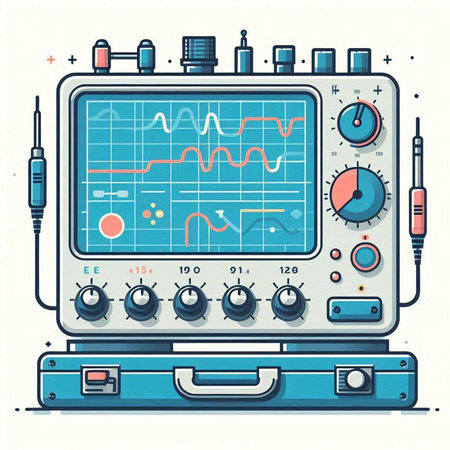 Electrocardiogram monitor in flat style. Vector illustration.のイラスト素材