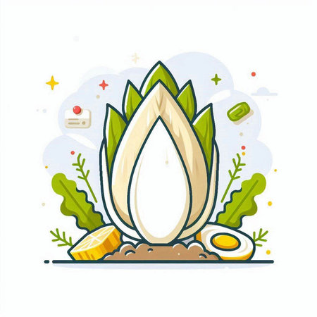 Lettuce icon. Vector illustration in flat style on white background.のイラスト素材