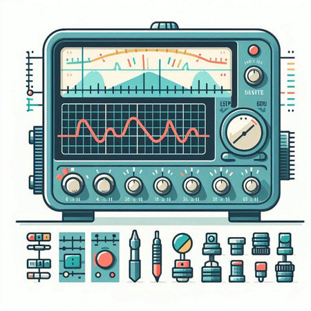 Electrocardiogram in flat style. Vector illustration on white background.のイラスト素材