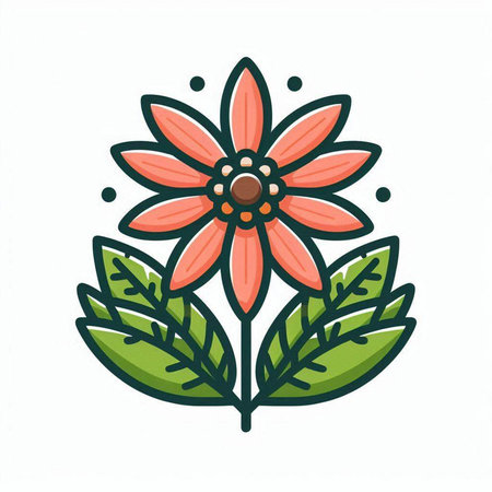 Flower icon. Vector illustration. Isolated on white background.のイラスト素材