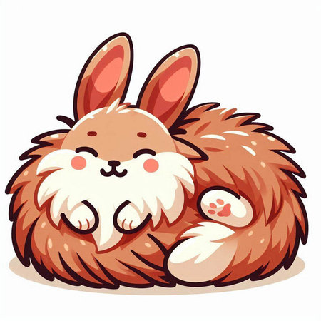 Illustration of a Cute Little Bunny Isolated on a White Backgroundのイラスト素材