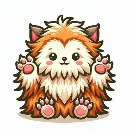 Cute dog cartoon isolated on the white background. Vector illustration.のイラスト素材