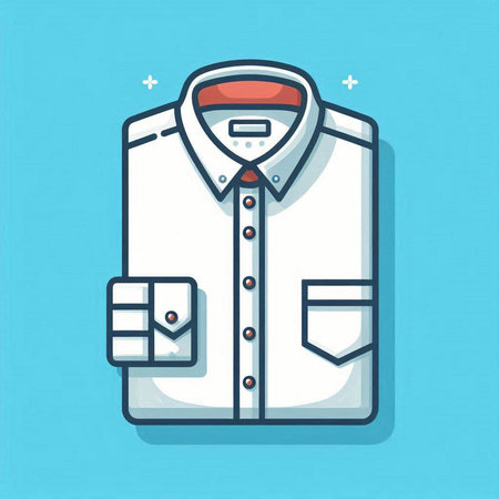 Fashion shirt icon in flat style. Vector illustration on blue background.のイラスト素材