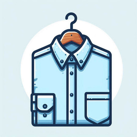 Men's shirt on a hanger. Vector illustration in flat styleのイラスト素材