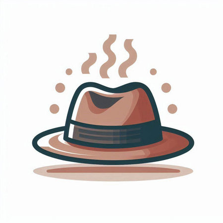 Illustration of a brown hat on a white background. Vector illustrationのイラスト素材