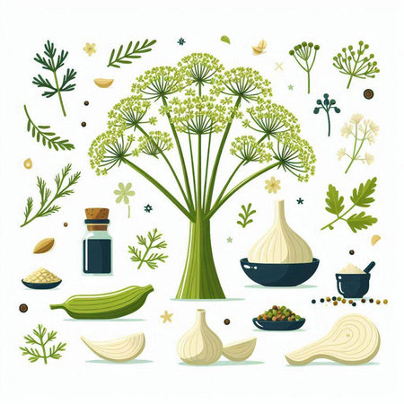 Herbs and spices. Herbs and spices. Vector illustration.のイラスト素材