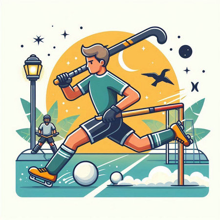 Soccer player on the field. Vector illustration in cartoon style.のイラスト素材