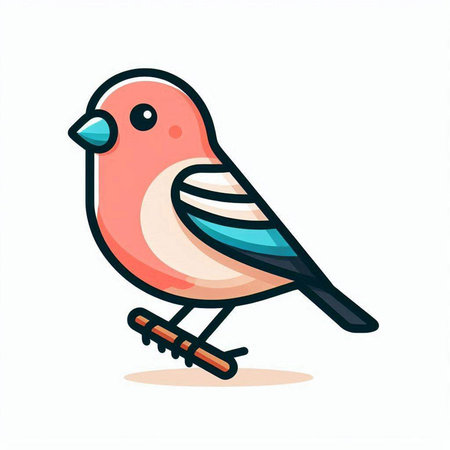 Bullfinch bird icon. Vector illustration isolated on white background.のイラスト素材
