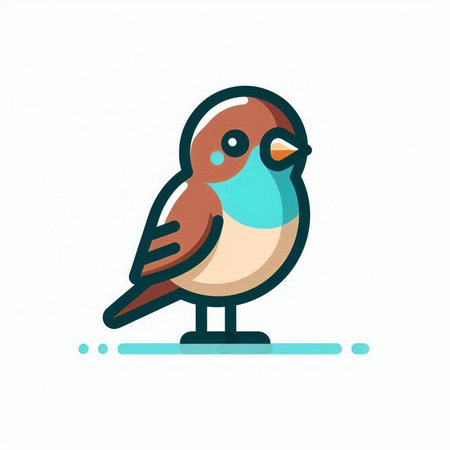Sparrow icon. Bird symbol. Vector illustration in flat styleのイラスト素材