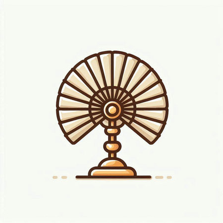 Folding fan icon. Vector illustration isolated on a white background.のイラスト素材