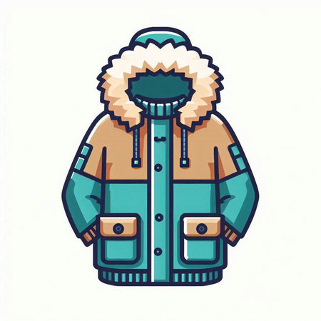 Winter jacket. Vector illustration. Isolated on a white background.のイラスト素材