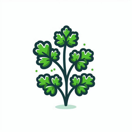 Parsley icon. Cute cartoon parsley vector illustration.のイラスト素材