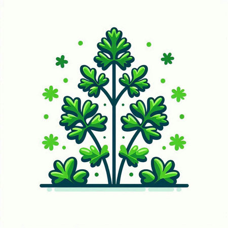 Parsley plant icon isolated on white background. Vector illustration.のイラスト素材